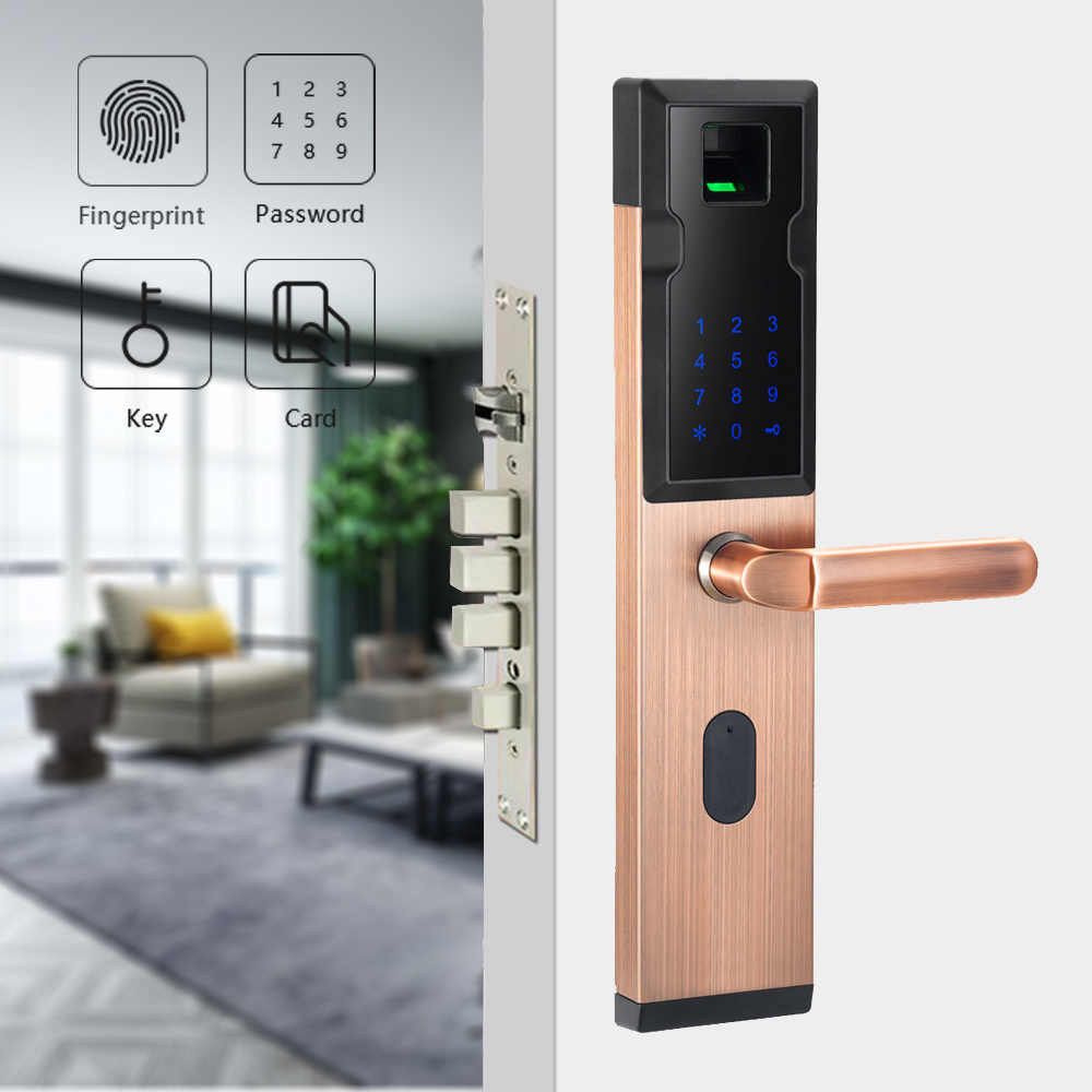 Intelligent Electronic Handle Biometric Door Lock Fingerprint Home Security