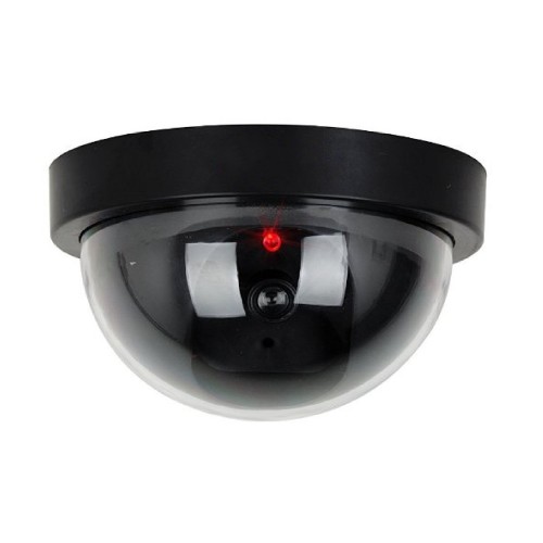 Forart 1 Pack Fake Dummy Security Camera CCTV Dome Camera with Flashing Red LED Light Dummy Surveillance Camera for Home Security